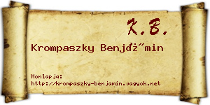 Krompaszky Benjámin névjegykártya